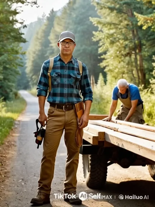 Man Embraces Tame Lion in Serene Forest Setting – AI Generated Video | Hailuo AI
