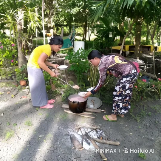 Women Cook, Dance, and Practice Kung Fu in Lush Greenery – AI Generated Video | Hailuo AI