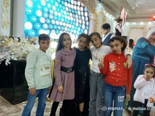 Children Celebrating in Festive Hall with Live2D Animation – AI Generated Video | Hailuo AI