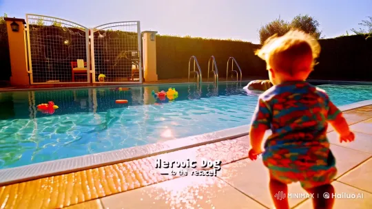 Title: 'Heroic Dog Saves Toddler from Pool 🐶 | AI-Generated Drama' – AI Generated Video | Hailuo AI