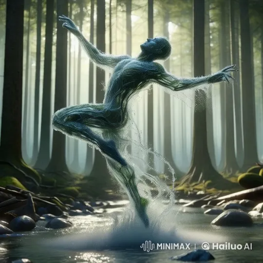 Mystical Forest Dance: Water Spirit's Graceful Ballet – AI Generated Video | Hailuo AI