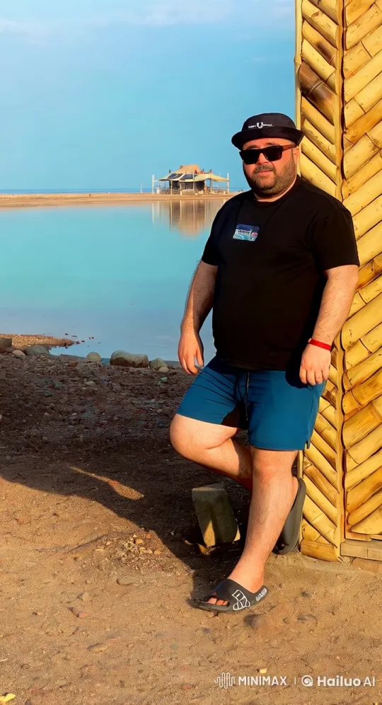 Man Encounters Dinosaur on Live2D Animated Beach – AI Generated Video | Hailuo AI