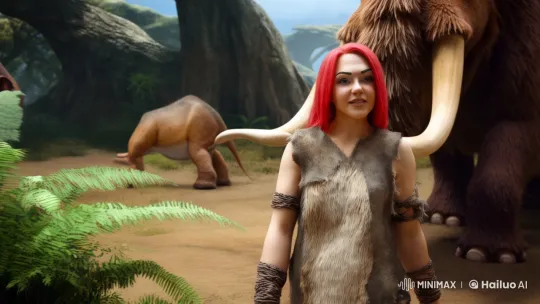 Stone Age Couple in Prehistoric Harmony – AI Generated Video | Hailuo AI