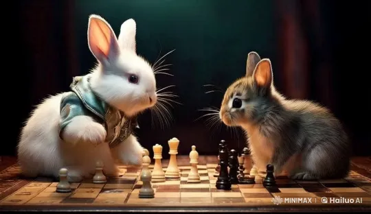 Cute Rabbit and Kitten Engage in Animated Chess Game – AI Generated Video | Hailuo AI
