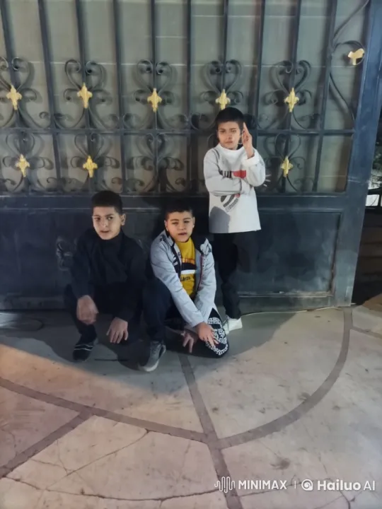 Three Boys Pose with Floating Animal in Live2D Scene – AI Generated Video | Hailuo AI
