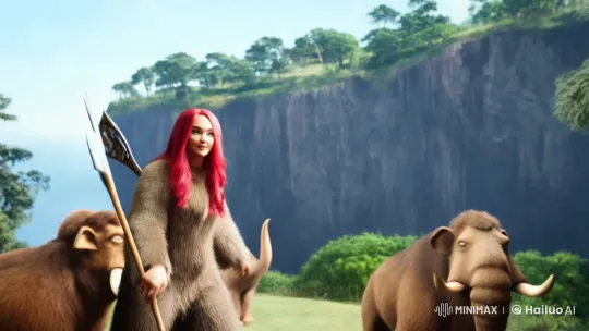 Stone Age Couple's Resilient Life in Prehistoric Wilderness – AI Generated Video | Hailuo AI