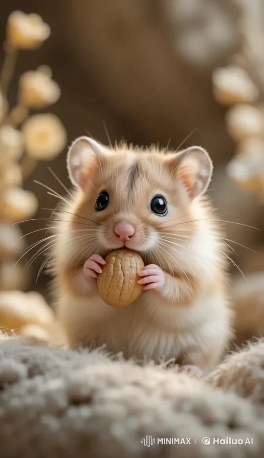 Cute Animal Stuffs Peanut into Cheek in Live2D Animation – AI Generated Video | Hailuo AI