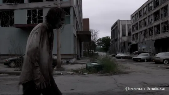 Zombie Trudges Through Haunted Urban Landscape – AI Generated Video | Hailuo AI