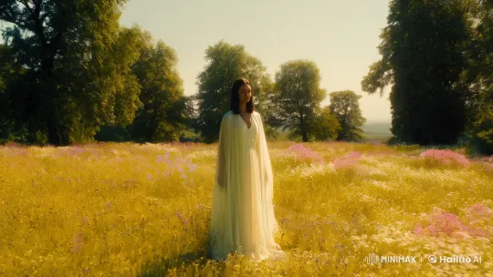 Sunlit Meadow: A Dance of Light and Serenity – AI Generated Video | Hailuo AI