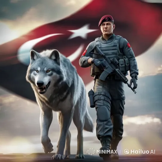 Turkish Soldier and Wolf: A Patriotic Display of Strength – AI Generated Video | Hailuo AI