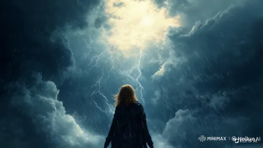 Silhouette Confronts Storm's Fury in Dynamic Transition – AI Generated Video | Hailuo AI