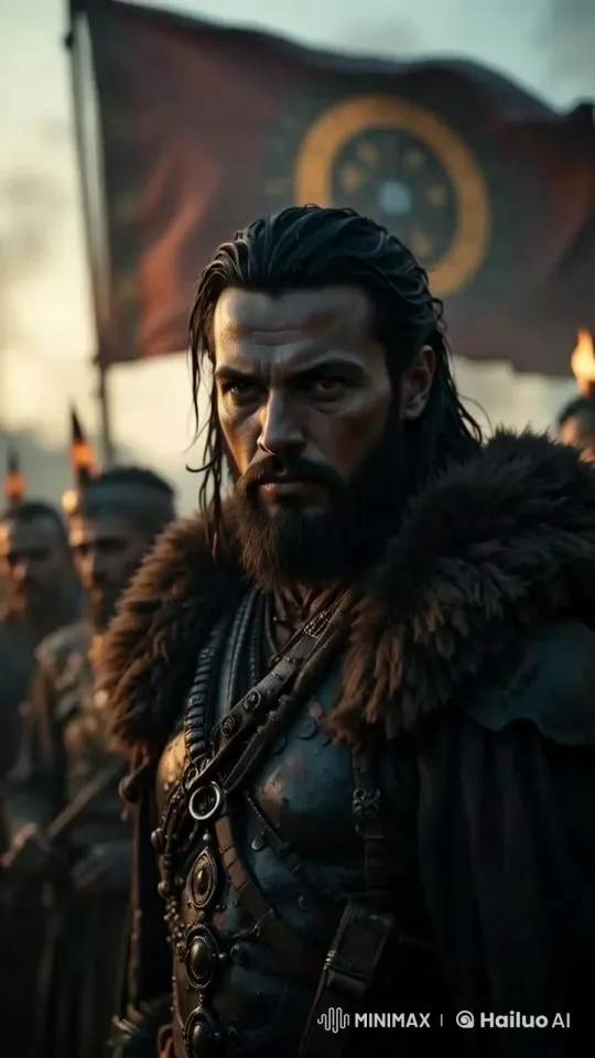 Warrior in Intricate Armor Stands Ready Amidst Historical Setting – AI Generated Video | Hailuo AI