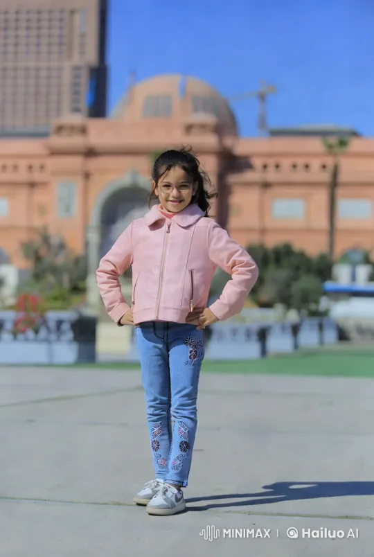 Confident Girl in Pink Jacket Poses – AI Generated Video | Hailuo AI