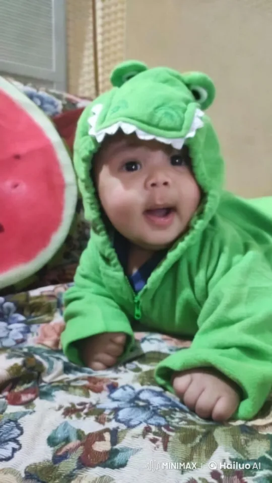 Baby in Dinosaur Onesie Enacts Playful Dance and Kung Fu Moves – AI Generated Video | Hailuo AI