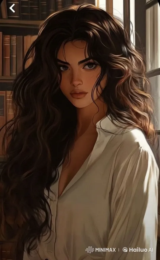Cozy, Reflective Scene with Animated Woman in Book-Lined Room – AI Generated Video | Hailuo AI