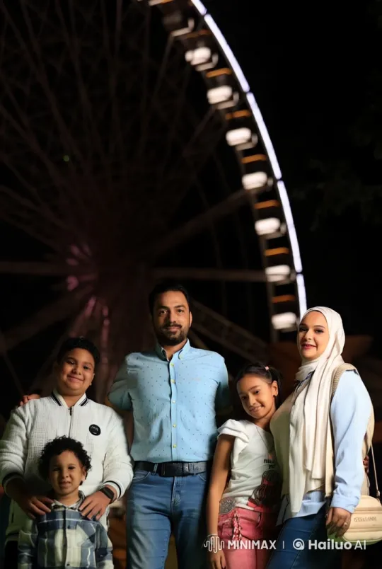 Family Enjoying Fun, Dance, and Laughter by Ferris Wheel – AI Generated Video | Hailuo AI