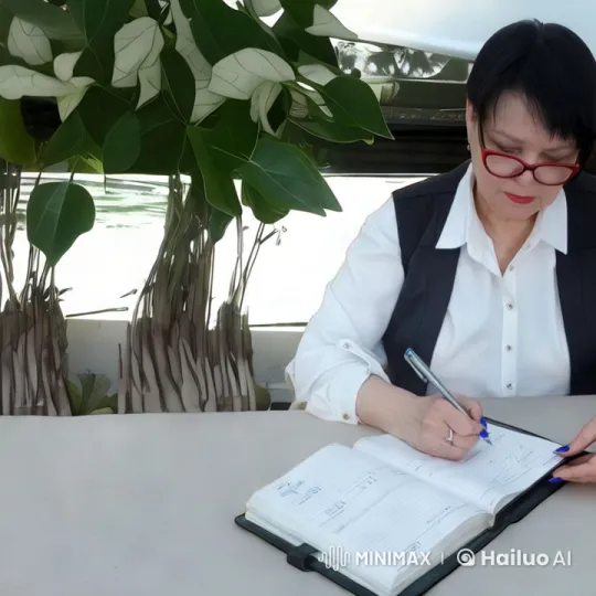Focused Writer in Serene, Well-Lit Environment – AI Generated Video | Hailuo AI