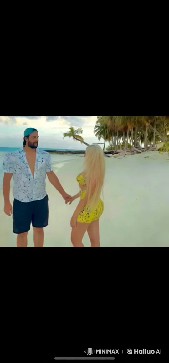 Couple's Fight Leads to Dramatic Fall on Serene Beach – AI Generated Video | Hailuo AI