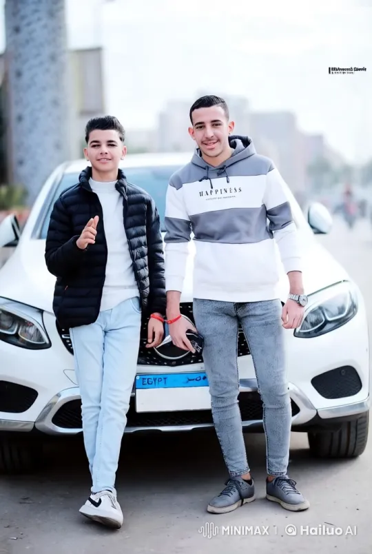 Two Men Showcase Fashion and Mercedes-Benz in Urban Setting – AI Generated Video | Hailuo AI