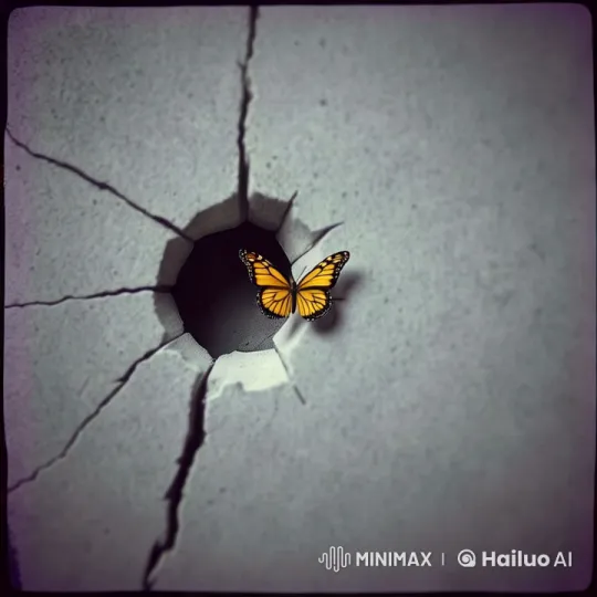 Concrete Beauty: Butterfly's Graceful Takeoff – AI Generated Video | Hailuo AI