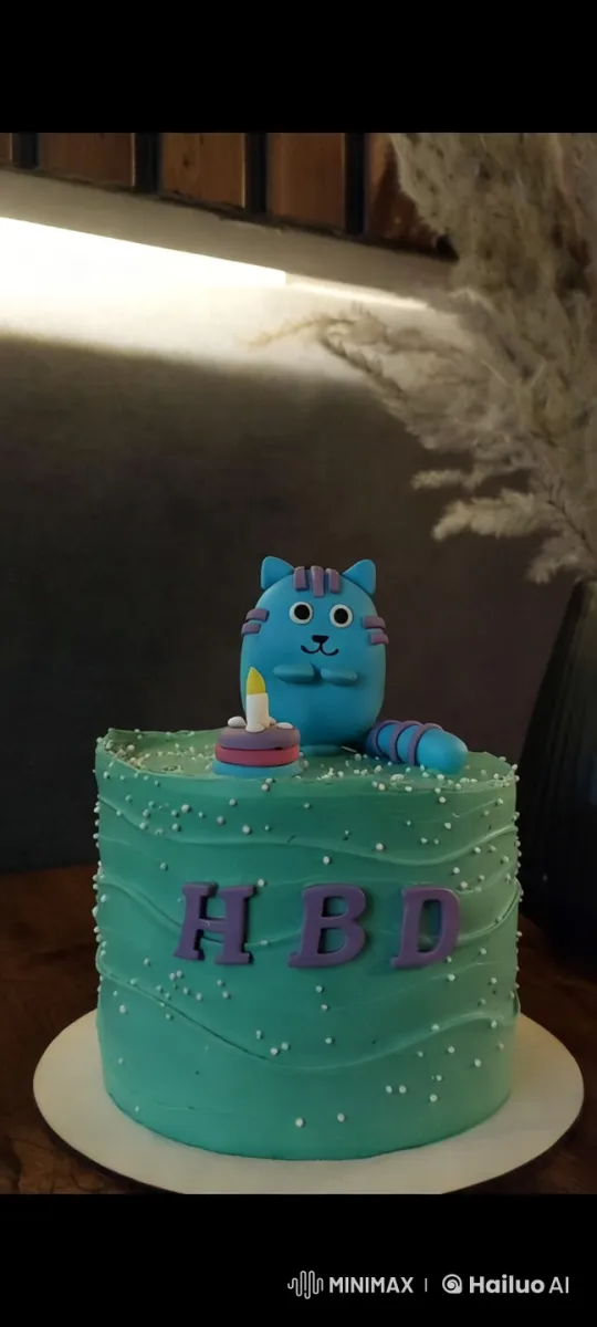 Happy Birthday Celebration: Cat Figure on Decorated Cake – AI Generated Video | Hailuo AI