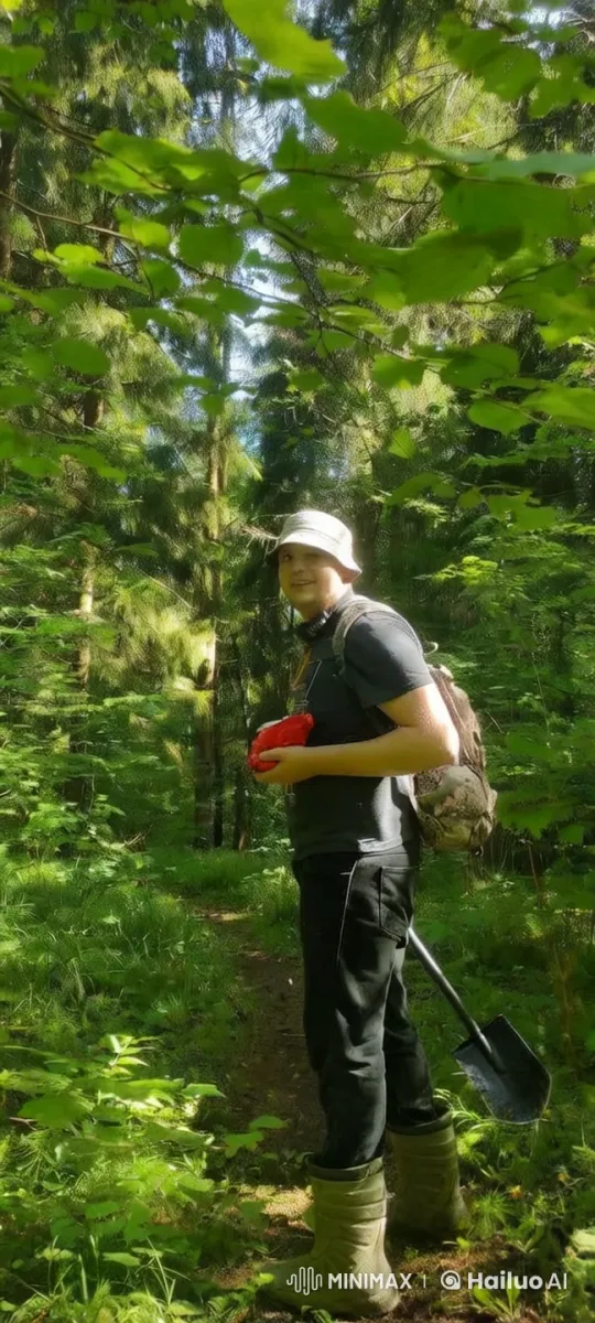 Man in Nature: Slow Walk Through Serene Forest – AI Generated Video | Hailuo AI