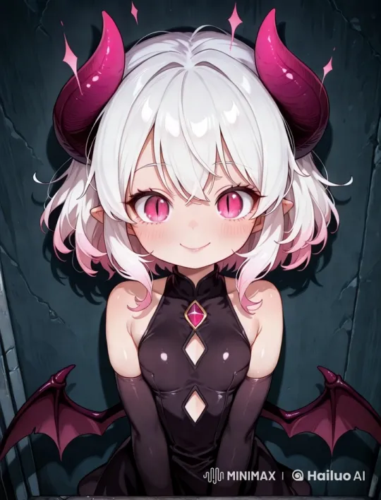 Aesthetic Demon Girl in Cowboy Shot with Wings – AI Generated Video | Hailuo AI