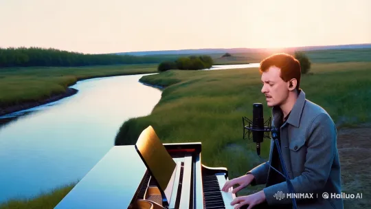 Spring Piano Performance in the Steppes – AI Generated Video | Hailuo AI