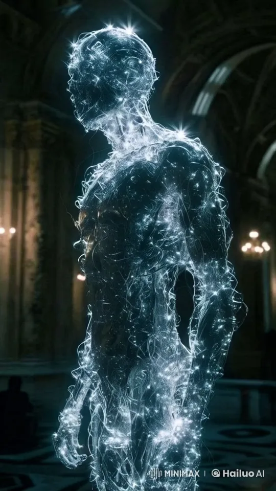 Ethereal Dance of Lights in Grand Dim Space – AI Generated Video | Hailuo AI