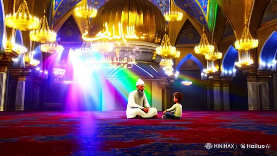 Aesthetic and Spiritual Journey in a Grand Mosque – AI Generated Video | Hailuo AI
