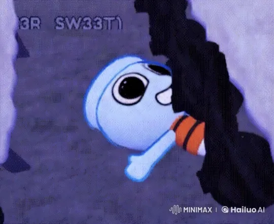 Cute Blue Character Peeks Out in High Aesthetic Short – AI Generated Video | Hailuo AI