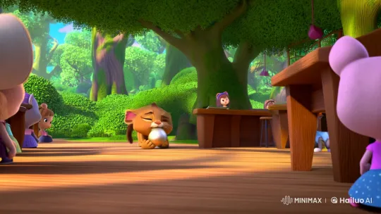 Kitten Simba Learns the Joy of Sharing in Forest School – AI Generated Video | Hailuo AI