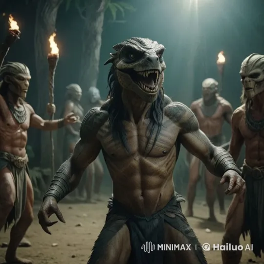 Ancient Reptilian Warriors Wage Modern Gun Battle – AI Generated Video | Hailuo AI