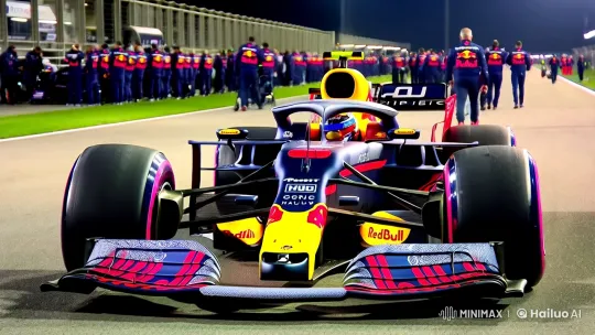 Championship Livery: Red Bull F1 Car on Grid – AI Generated Video | Hailuo AI