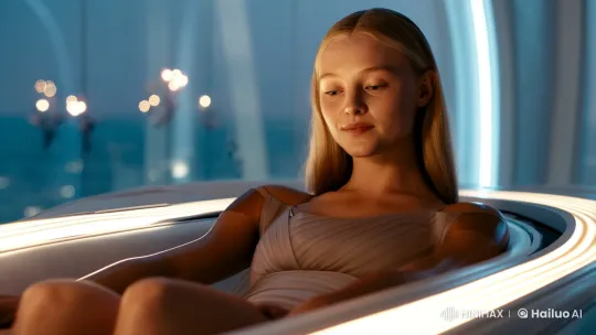 Nordic Woman in Futuristic Sleep Pod - Tranquil Dream Sequence – AI Generated Video | Hailuo AI