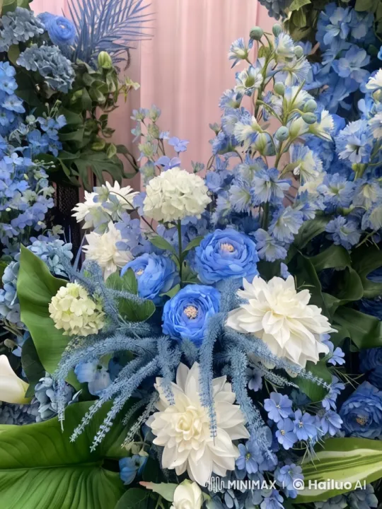Blue Butterflies Dance Around Vibrant Floral Display – AI Generated Video | Hailuo AI