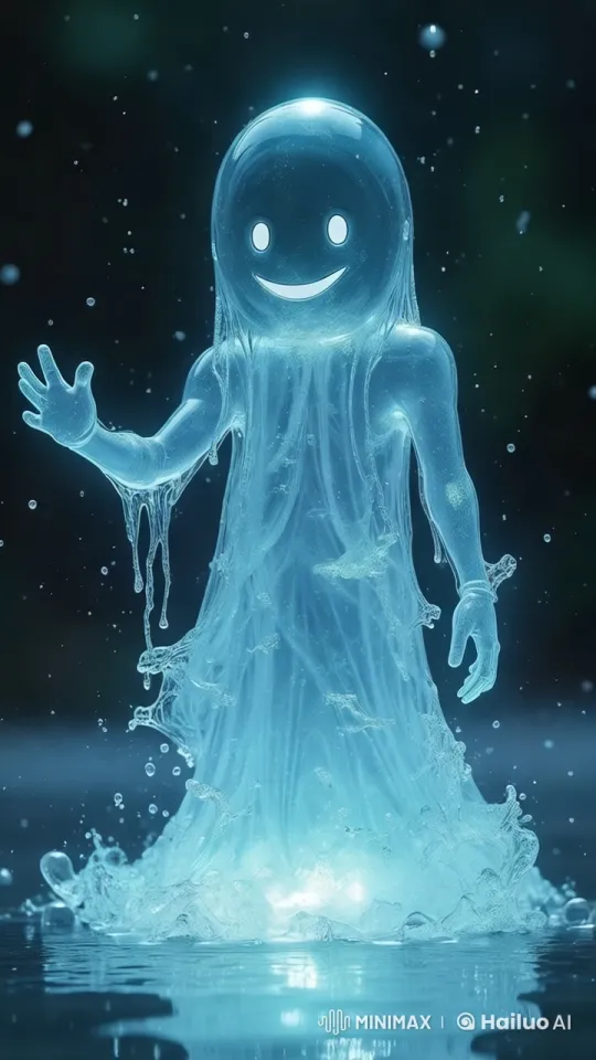 Crystal Water Ghost: Dynamic Stance with Ethereal Glow – AI Generated Video | Hailuo AI