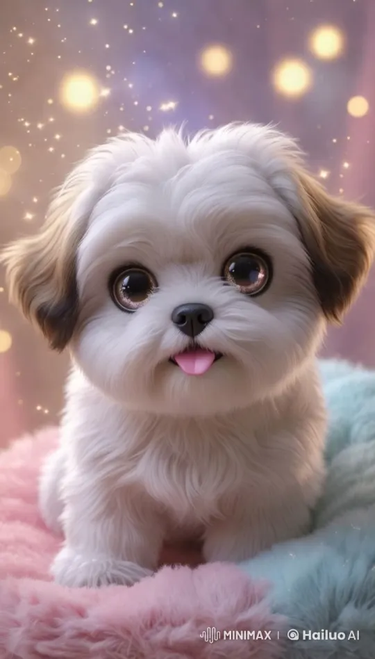 Cute Puppy Snowy Enjoys Playful Moments on Soft Blanket – AI Generated Video | Hailuo AI