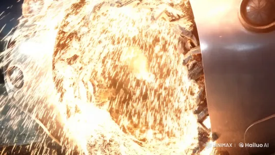 Determined Man Escapes From Destroyed Robot Head – AI Generated Video | Hailuo AI
