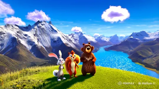 Pixar-like Adventure in a Majestic Landscape – AI Generated Video | Hailuo AI