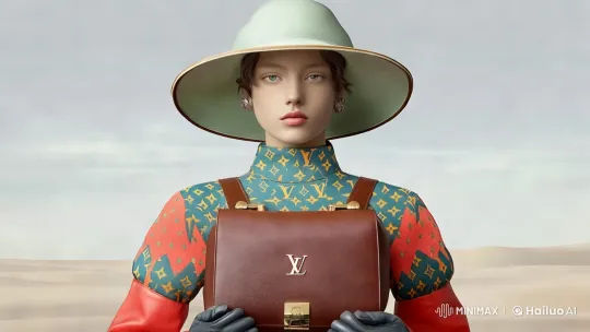Louis Vuitton Handbag Showcase in Desert Elegance – AI Generated Video | Hailuo AI