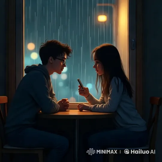 Cozy Café Night: Intimate Connection Highlighted – AI Generated Video | Hailuo AI