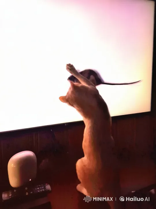 Feline Kungfu Master in Front of TV – AI Generated Video | Hailuo AI