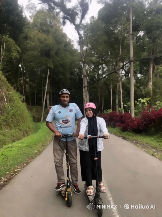 Forest Road Kungfu Scooter Display – AI Generated Video | Hailuo AI