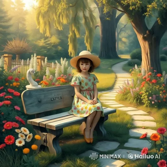 Young Girl Dancing Gracefully in a Serene Garden – AI Generated Video | Hailuo AI