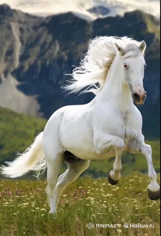 Valley Gallop: Horse and Blooming Landscape – AI Generated Video | Hailuo AI