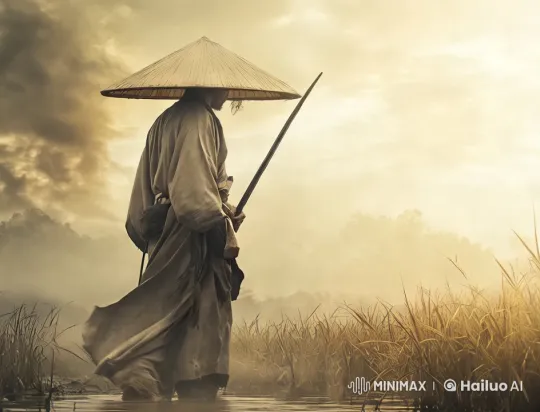 Female Warrior in Post-Battle Aesthetic – AI Generated Video | Hailuo AI
