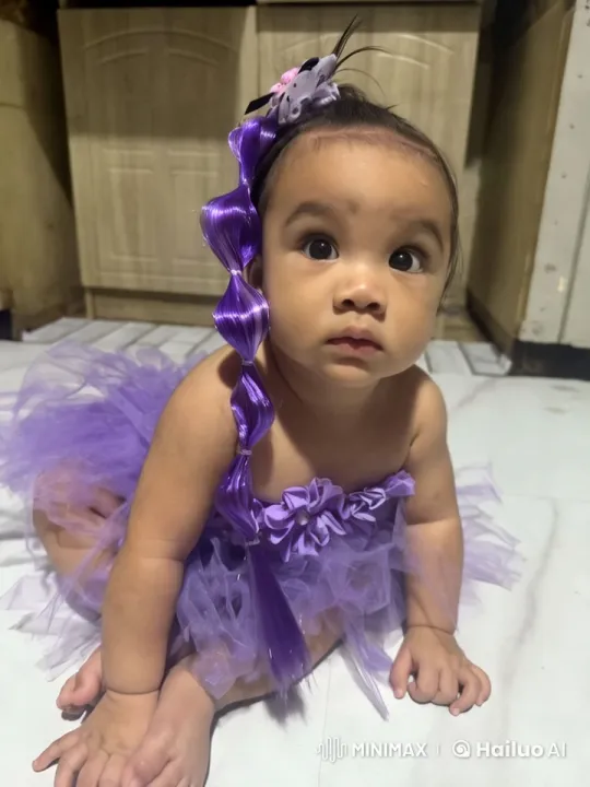 Baby in Purple Tutu with Rustic Flair – AI Generated Video | Hailuo AI