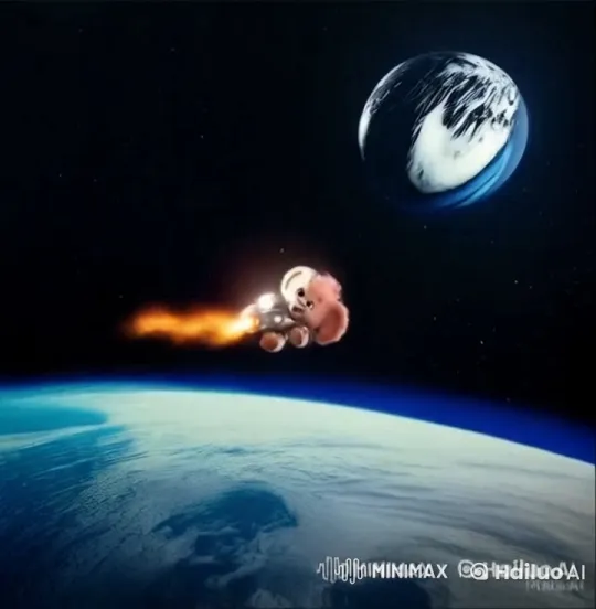 Astronaut Navigates Space with Jetpack – AI Generated Video | Hailuo AI