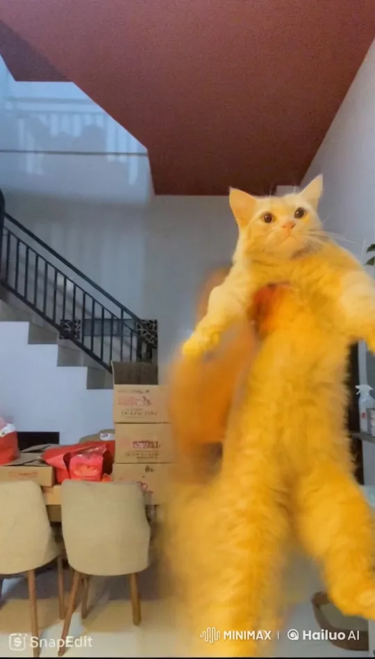 Fluffy Orange Cat Performs Impressive Kung Fu – AI Generated Video | Hailuo AI